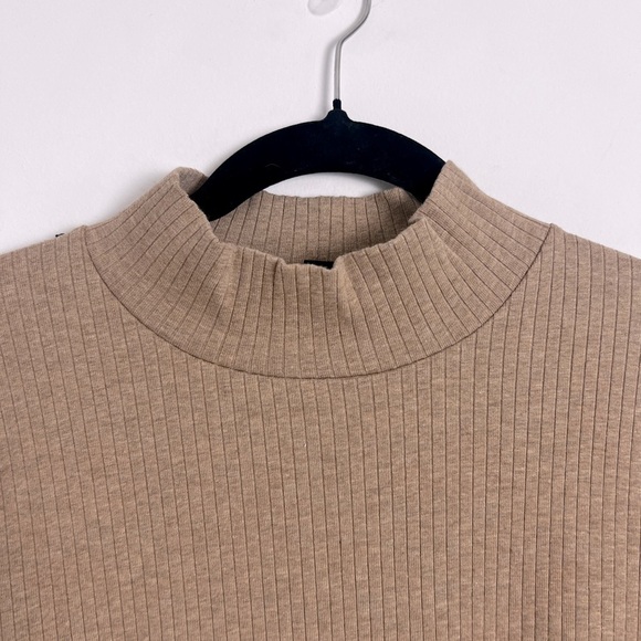 NEW J. Crew Women's XL Caramel Cotton Premium Rib Whipstitch Mock Turtleneck - Picture 4 of 12
